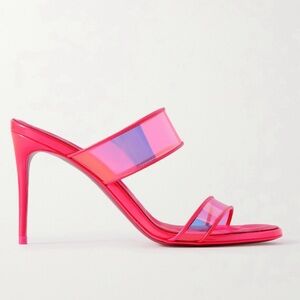 Christian louboutain just loubi fluorescent pink sandals. Never worn.